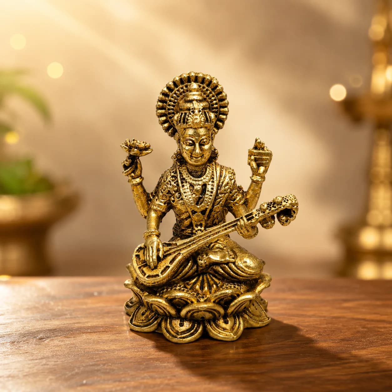 Saraswati Brass Idol
