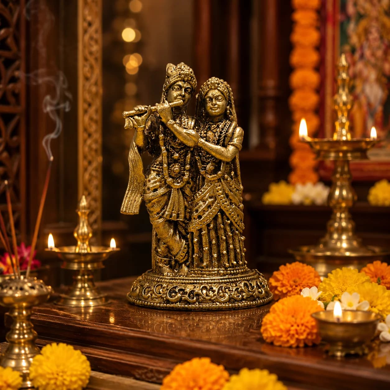 Brass Radha Krishna Brass Idol